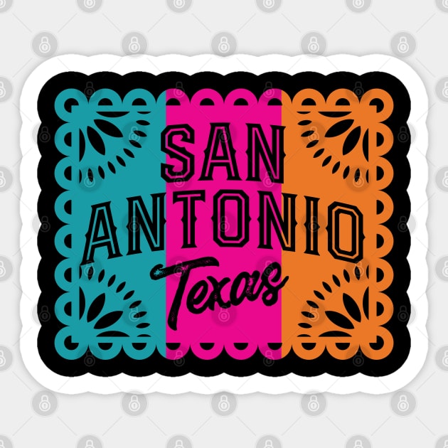 San Antonio Texas Papel Picado Sticker by TheCraftyDrunkCo